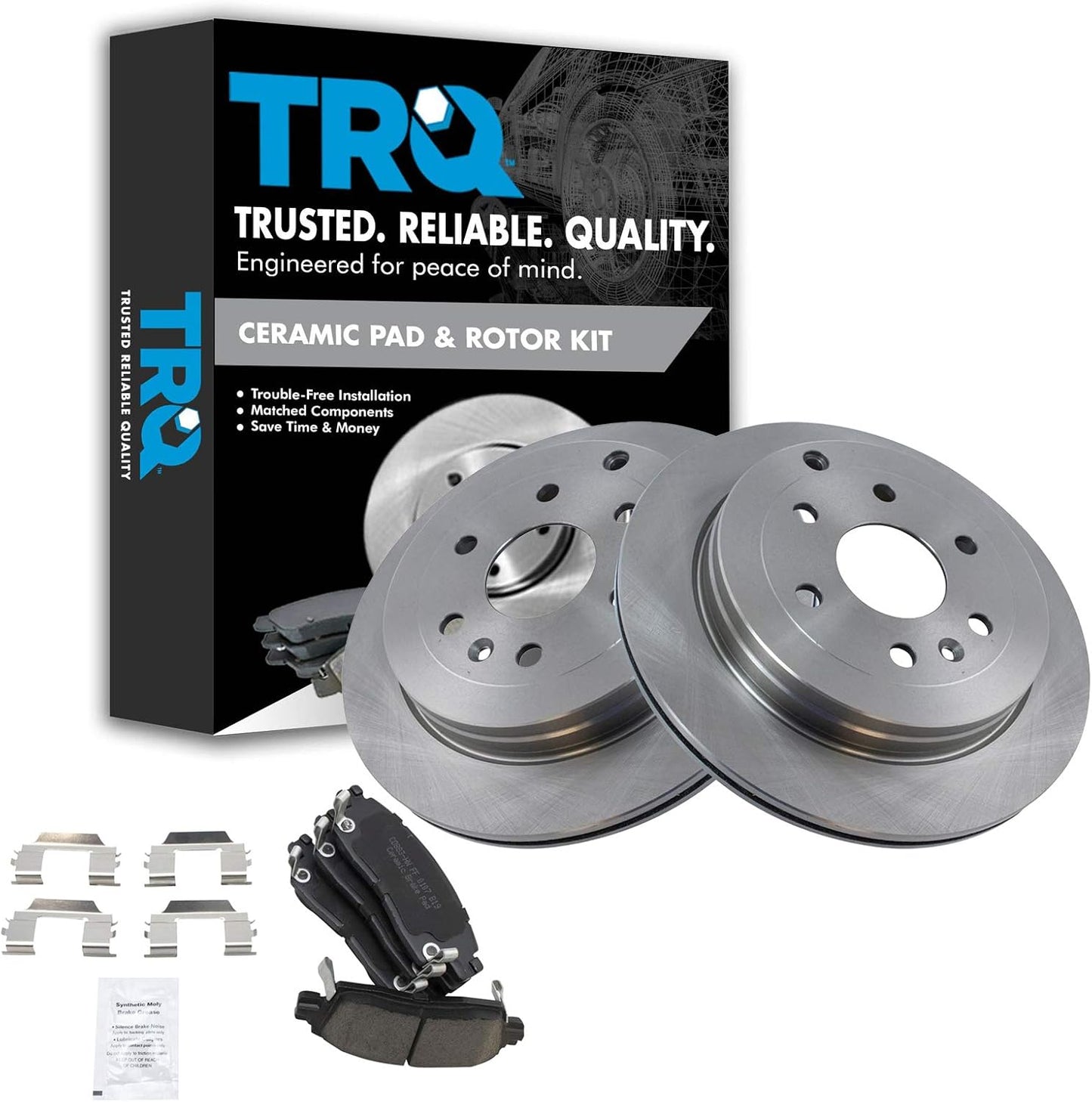 TRQ Rear Brake Pad & Rotor Kit for Buick Enclave & More