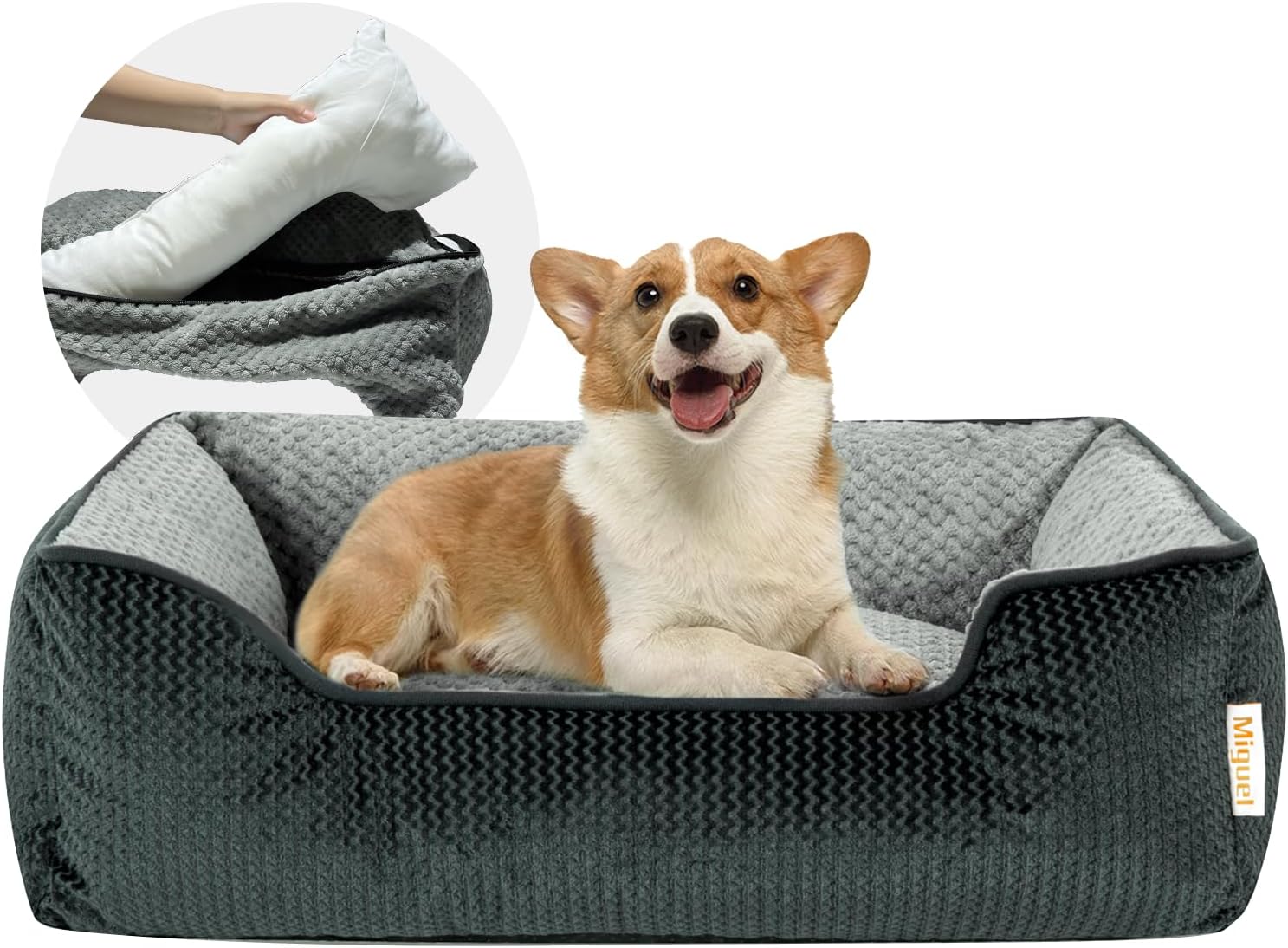 Miguel Removable Washable Dog Bed for Medium Dogs and Cats