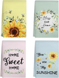 Sunflower Waffle Weave Microfiber Kitchen Towels - Pack of 4
