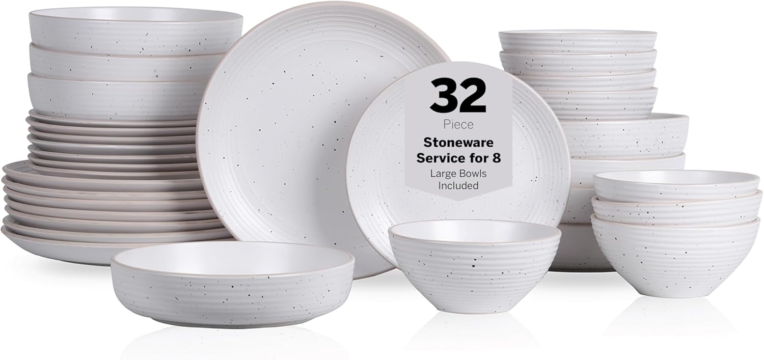 Stone Lain Lauren Modern Stoneware 32-piece Dinnerware Set