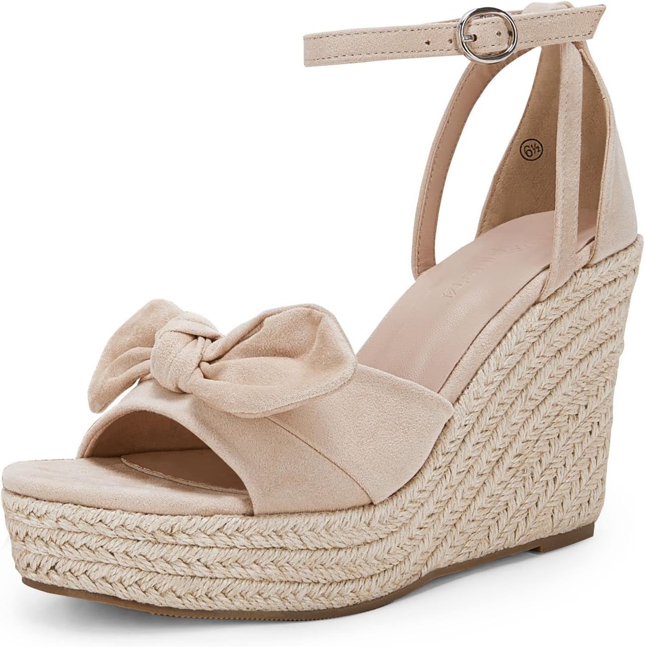 Rilista Womens Wedge Platform Sandals with Cute Bowknot Design
