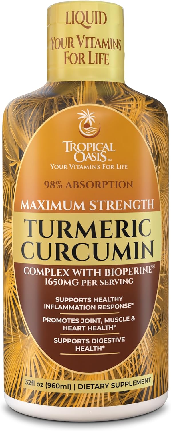 Tropical Oasis Liquid Turmeric Curcumin - Maximum Strength 1650mg