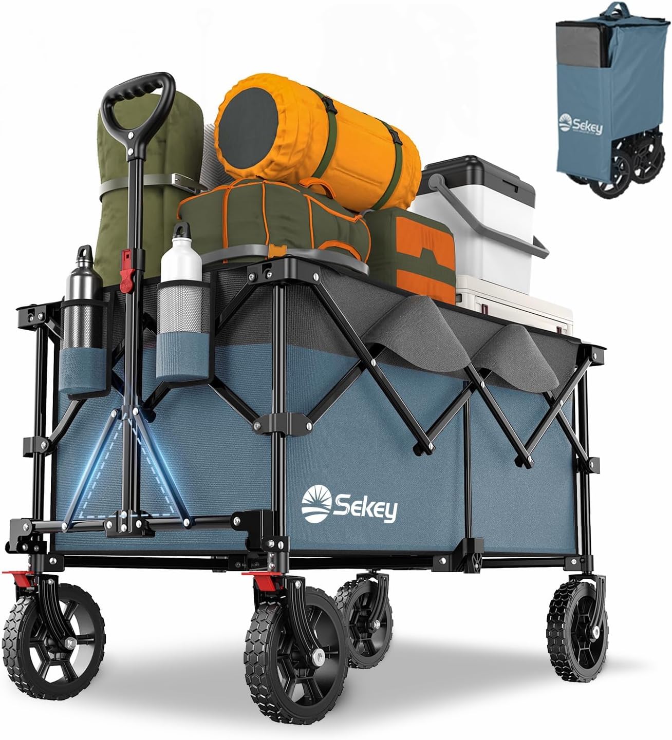 Sekey 220L Collapsible Foldable Wagon with Heavy Duty Wheels