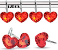 Rust-Proof Crystal Diamond Shower Hooks Set of 12 - HELORAY
