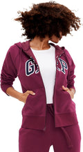 GAP Women's Logo Hoodie Hooded Full Zip Sweatshirt - Cozy Heritage