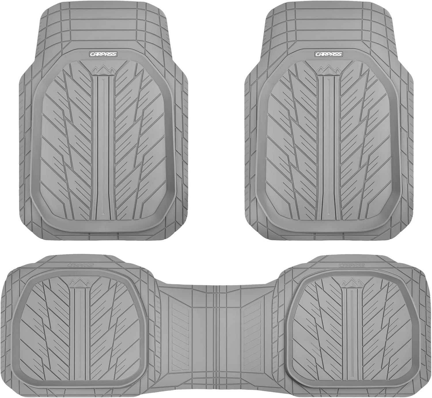 CAR PASS Deep Dish Rubber Floor Mats for All-Weather Protection