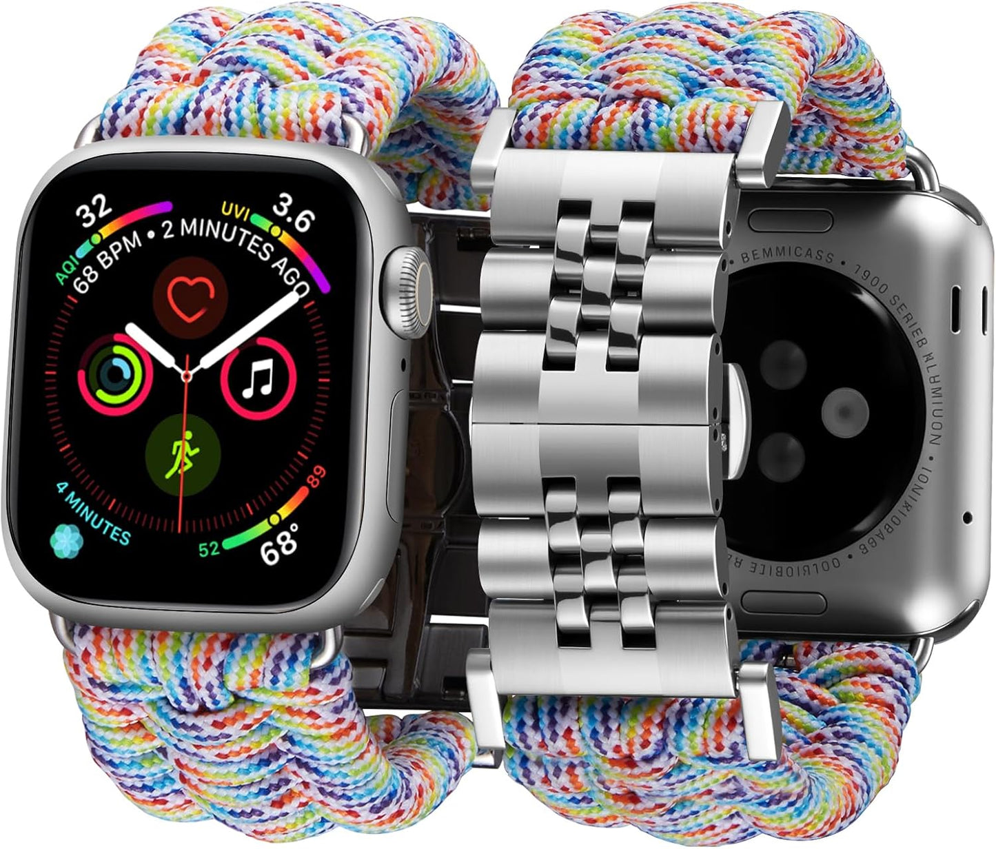 BINLUN Braided Paracord Apple Watch Band for All Sizes 38-49mm