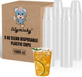 5 oz Clear Plastic Cups 1000 Pack - Sturdy Disposable Bathroom & Party