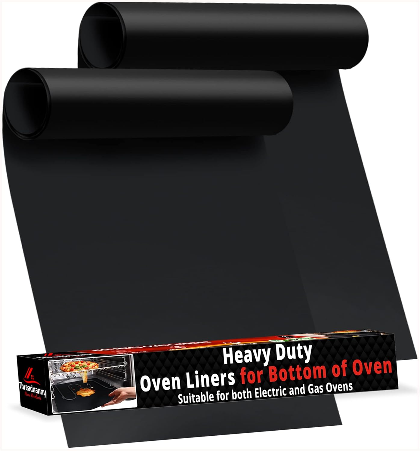 Non Stick Heavy Duty Oven Liners, 17x 25, BPA Free, by ThreadNanny