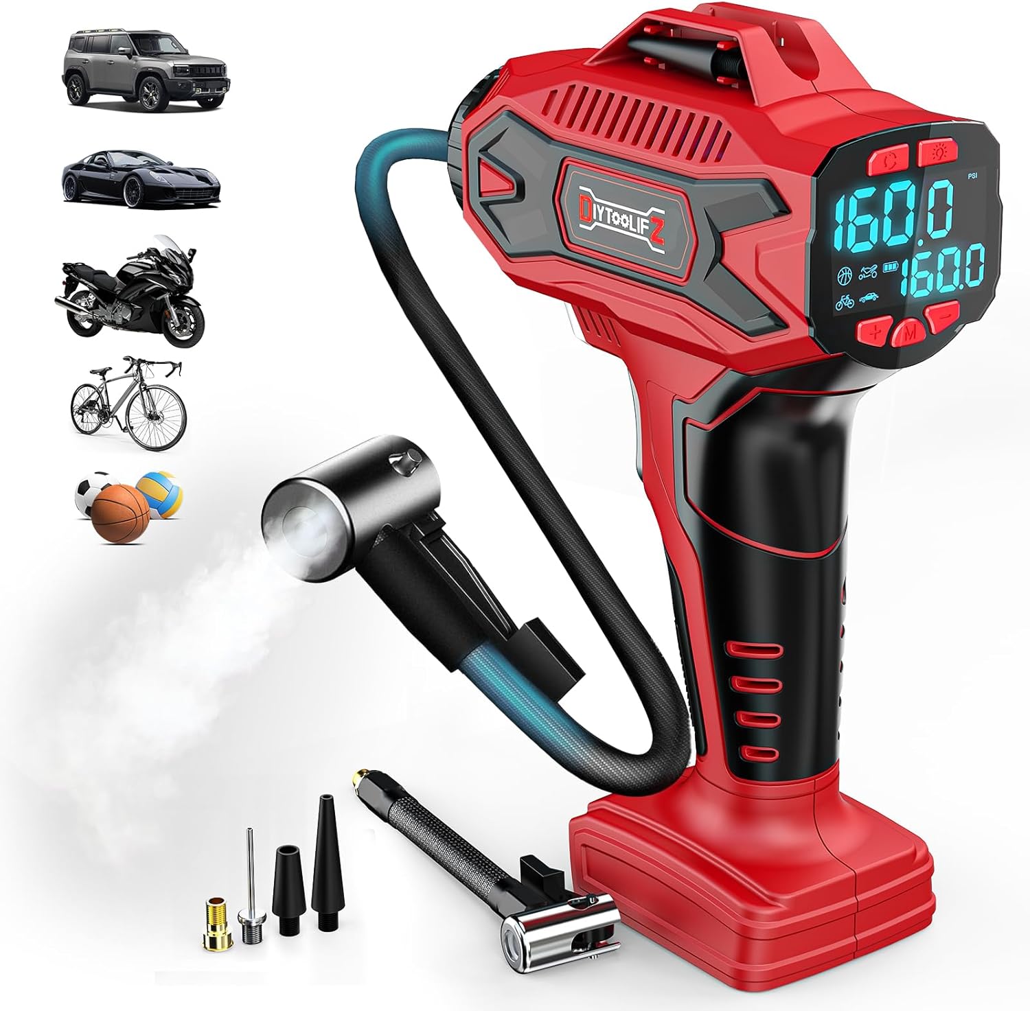 160PSI Cordless Tire Inflator Air Compressor for Fast Inflation
