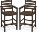 SERWALL Tall Adirondack Bar Chairs Set of 2 - Oversize Outdoor Bar
