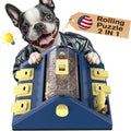 Paw-Activated Rolling Dog Treat Puzzle Feeder - Slow-Feed Challenge