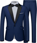 WULFUL Men's Slim Fit 2 Piece Suit Set for Wedding, Prom & Business