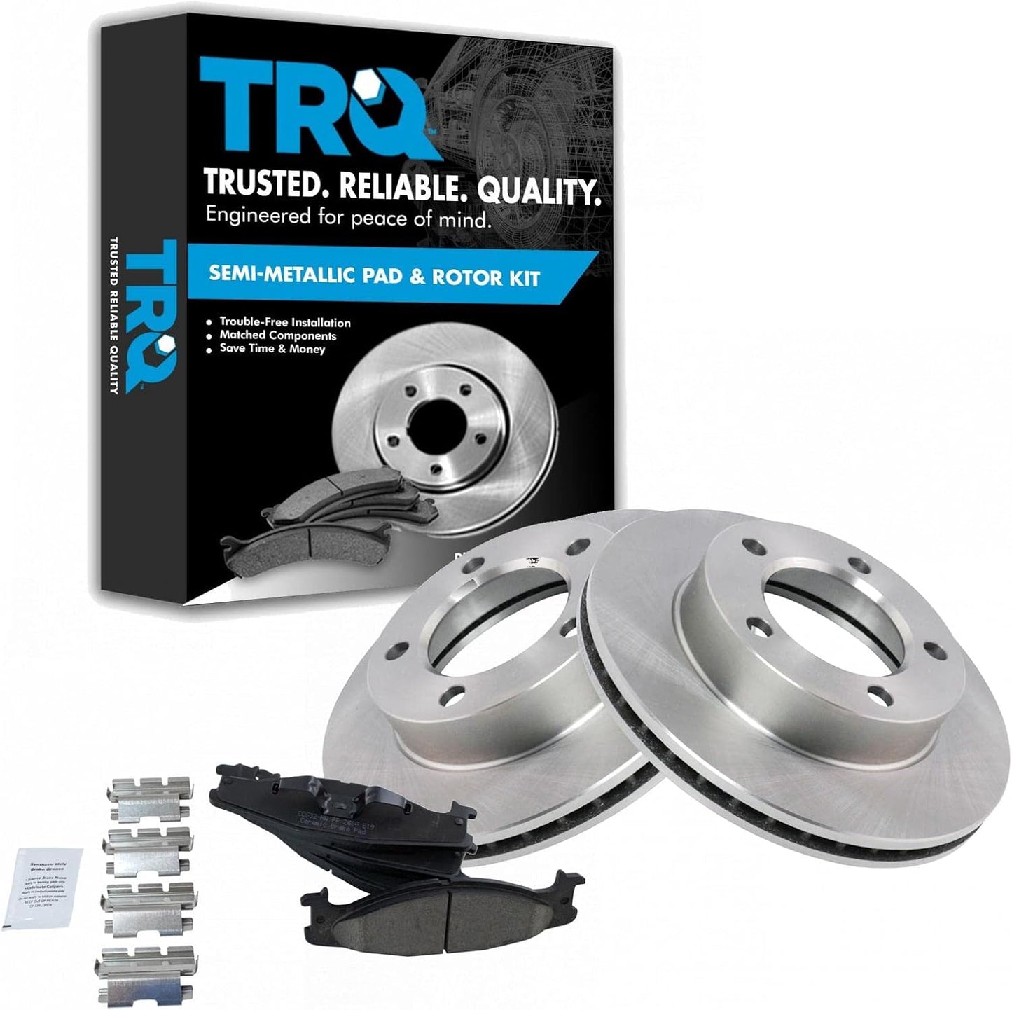 TRQ Front Brake Pad & Rotor Kit for 1994-1996 Ford Bronco