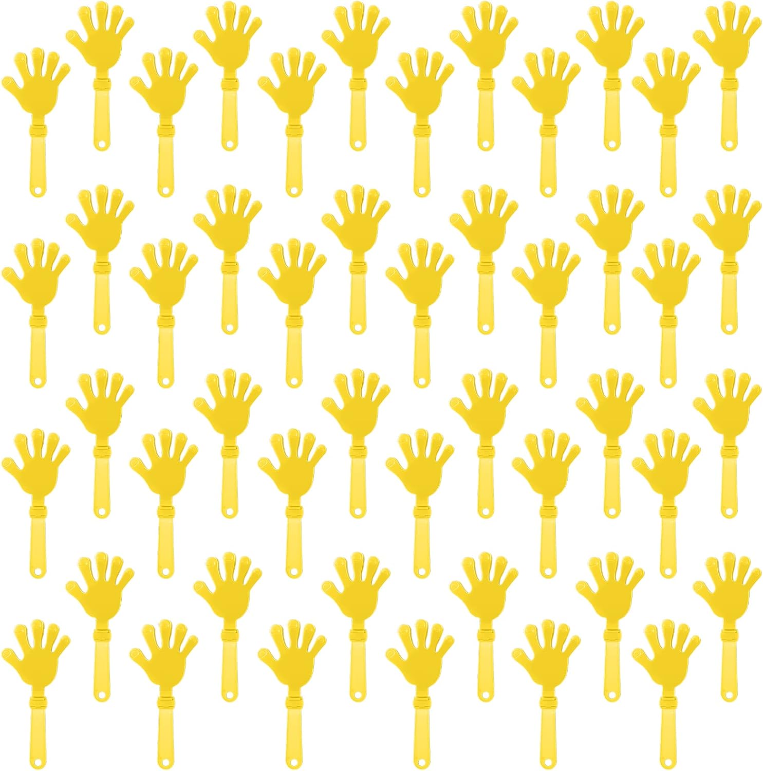 100 Pcs Sunburst Yellow Hand Clappers for Parties and Events