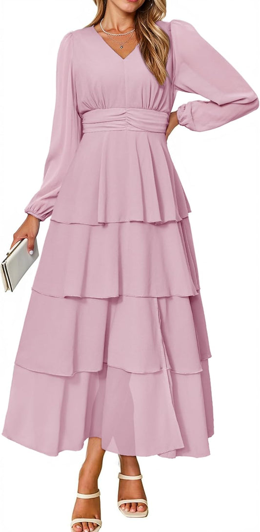 BerryGo Womens Flowy Maxi Dress for Casual Fall Weddings