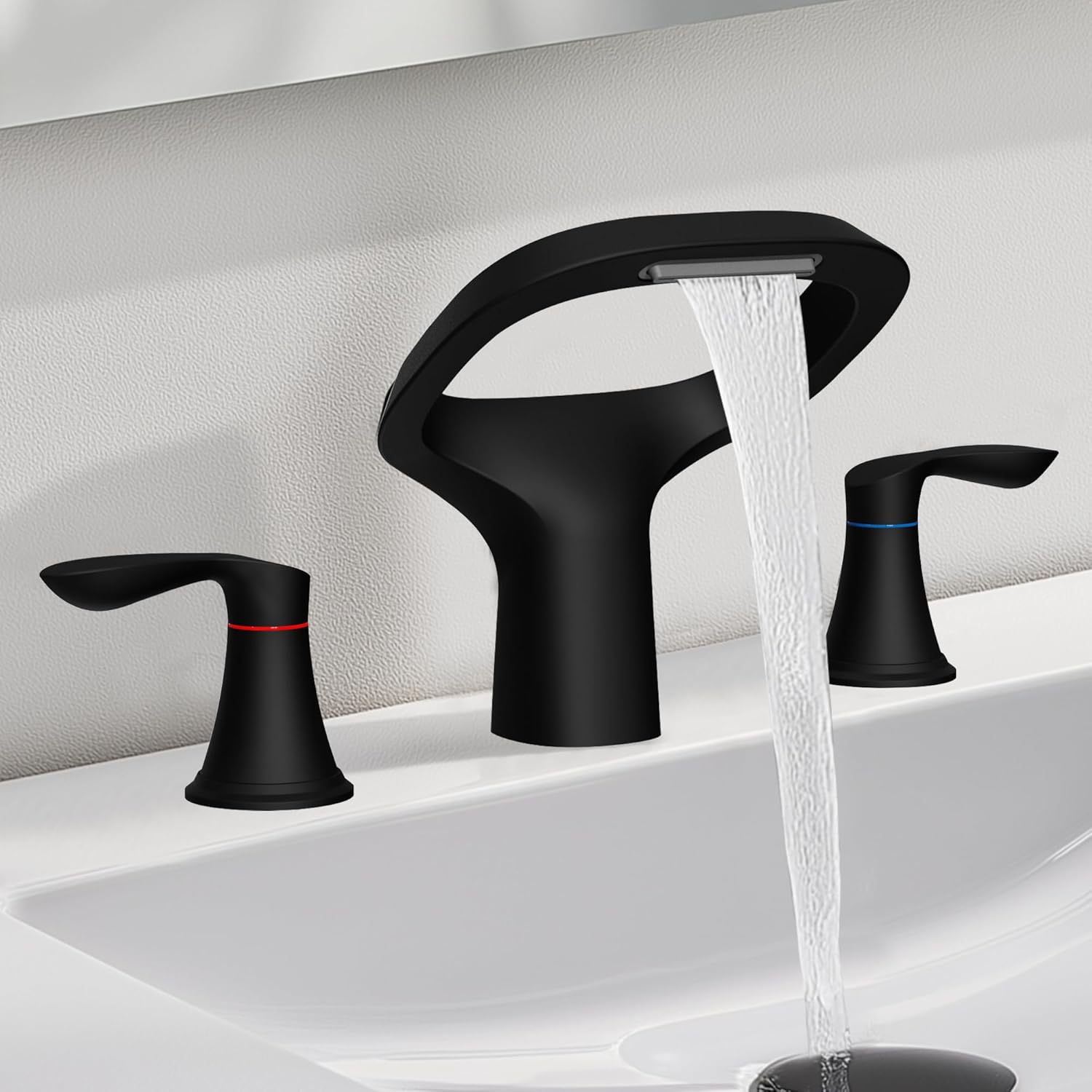 Modern Black Bathroom Faucet with Adjustable Spout for Sinks