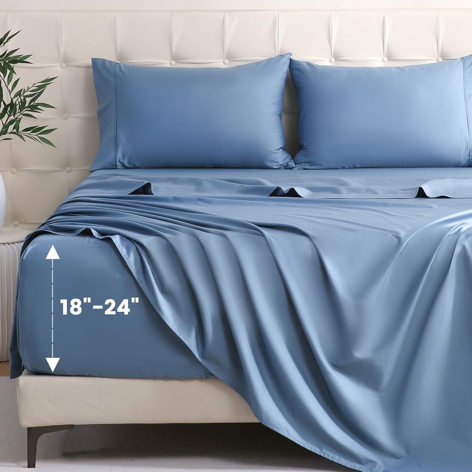 Bedlifes King Sheet Set with Extra Deep Pocket for Comfort