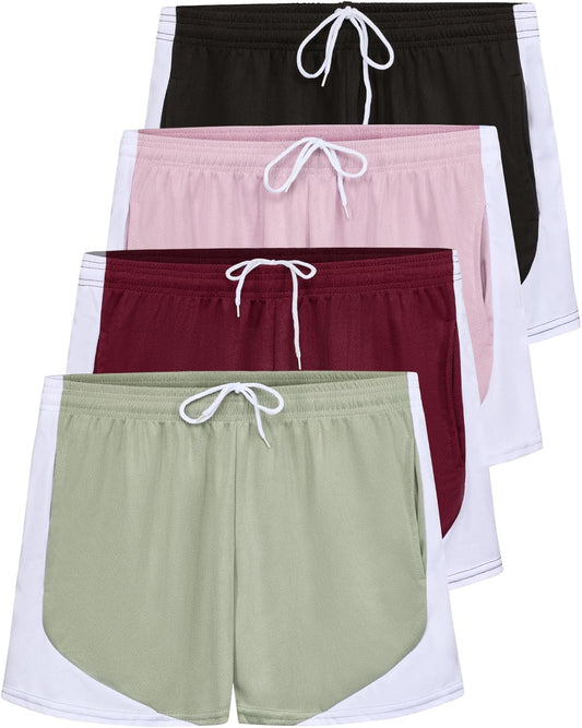 Real Essentials Womens Active Athletic Performance Mesh Shorts