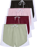 Womens Active Athletic Mesh Shorts 4 Pack - Breathable Quick Dry