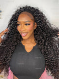 Curlyme Water Wave Half Wig Human Hair 24 in - Quick Glueless Fit