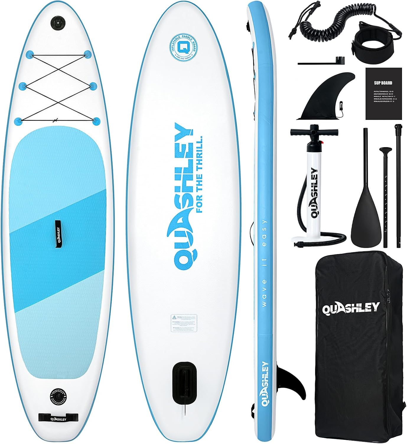 Quashley Inflatable Stand Up Paddle Board for Beginners and Yoga