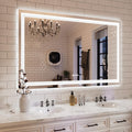 ISKM 55in x 40in LED Bathroom Mirror - Front + Backlit Vanity Mirror