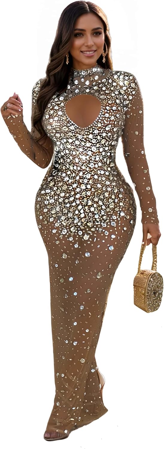 Rhinestone Embellished Formal Gowns for Women 2025 - Elegant Style