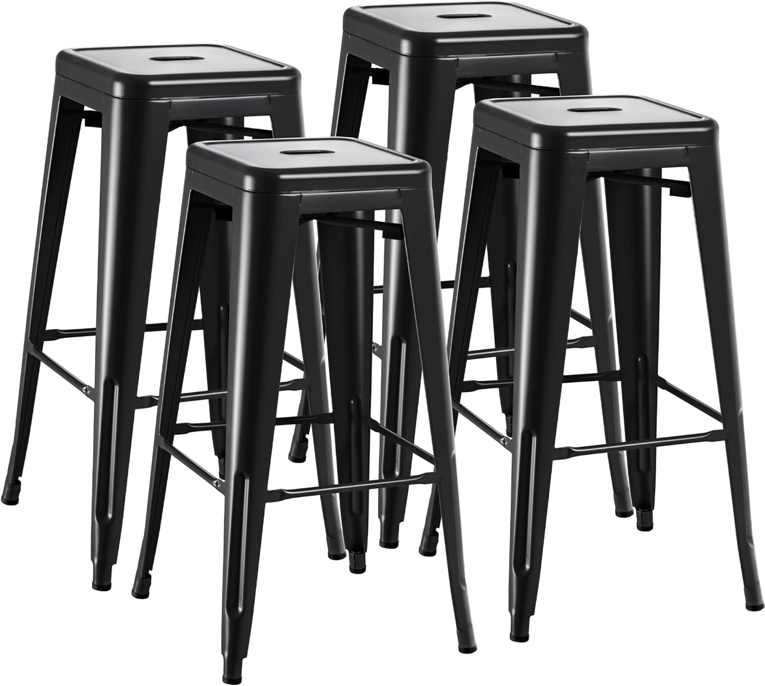 Furmax 30 Inches Metal Bar Stools Set of 4 for Indoor Outdoor Use