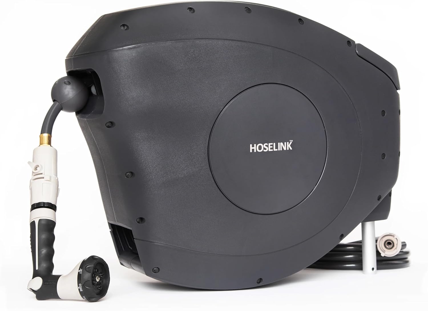HOSELINK Classic Charcoal 100ft Automatic Retractable Hose Reel