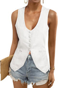 Tankaneo Womens Scoop Neck Blazer Vest - Lightweight