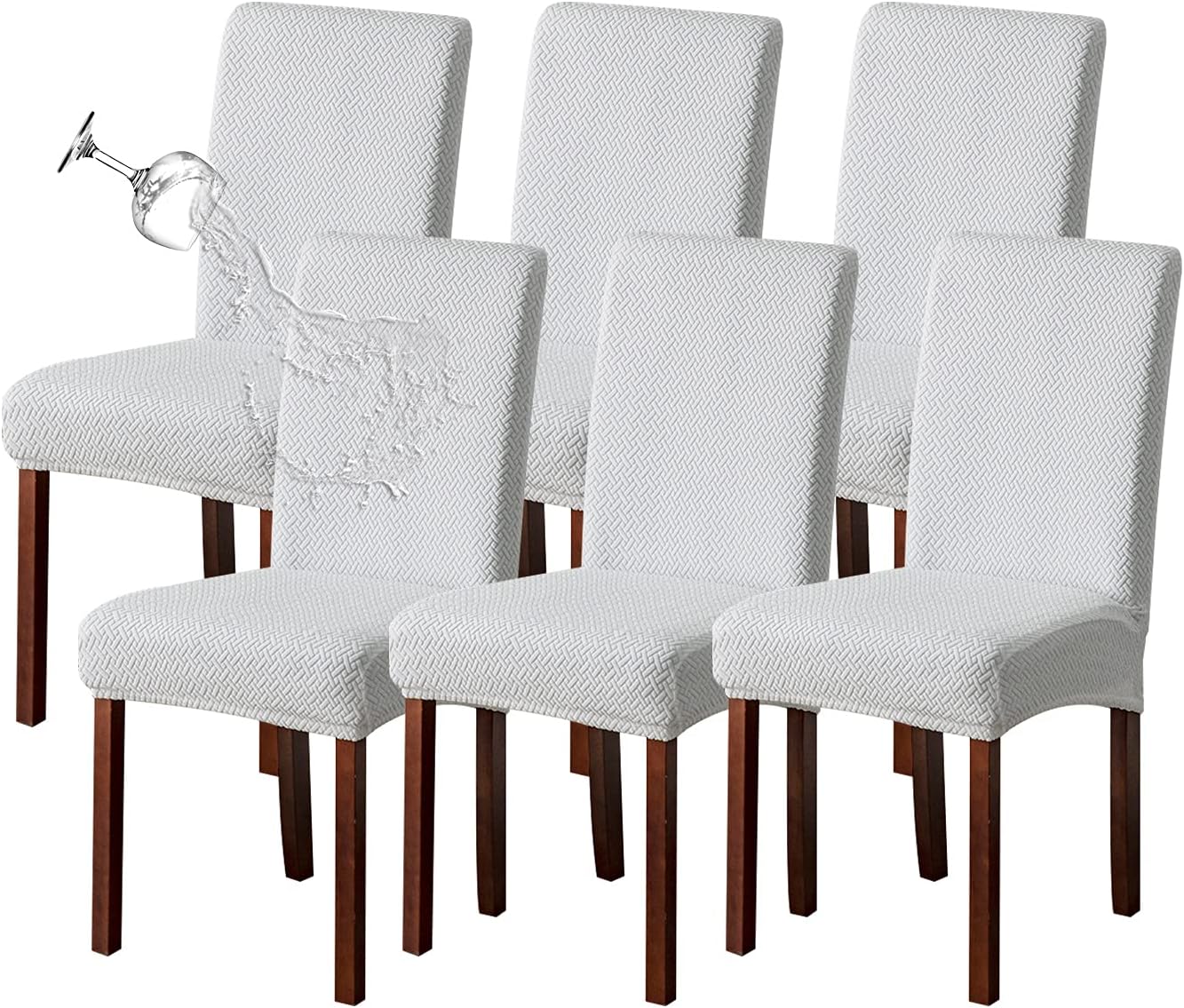 Genina Waterproof Chair Covers for Dining Room - 6 Pack