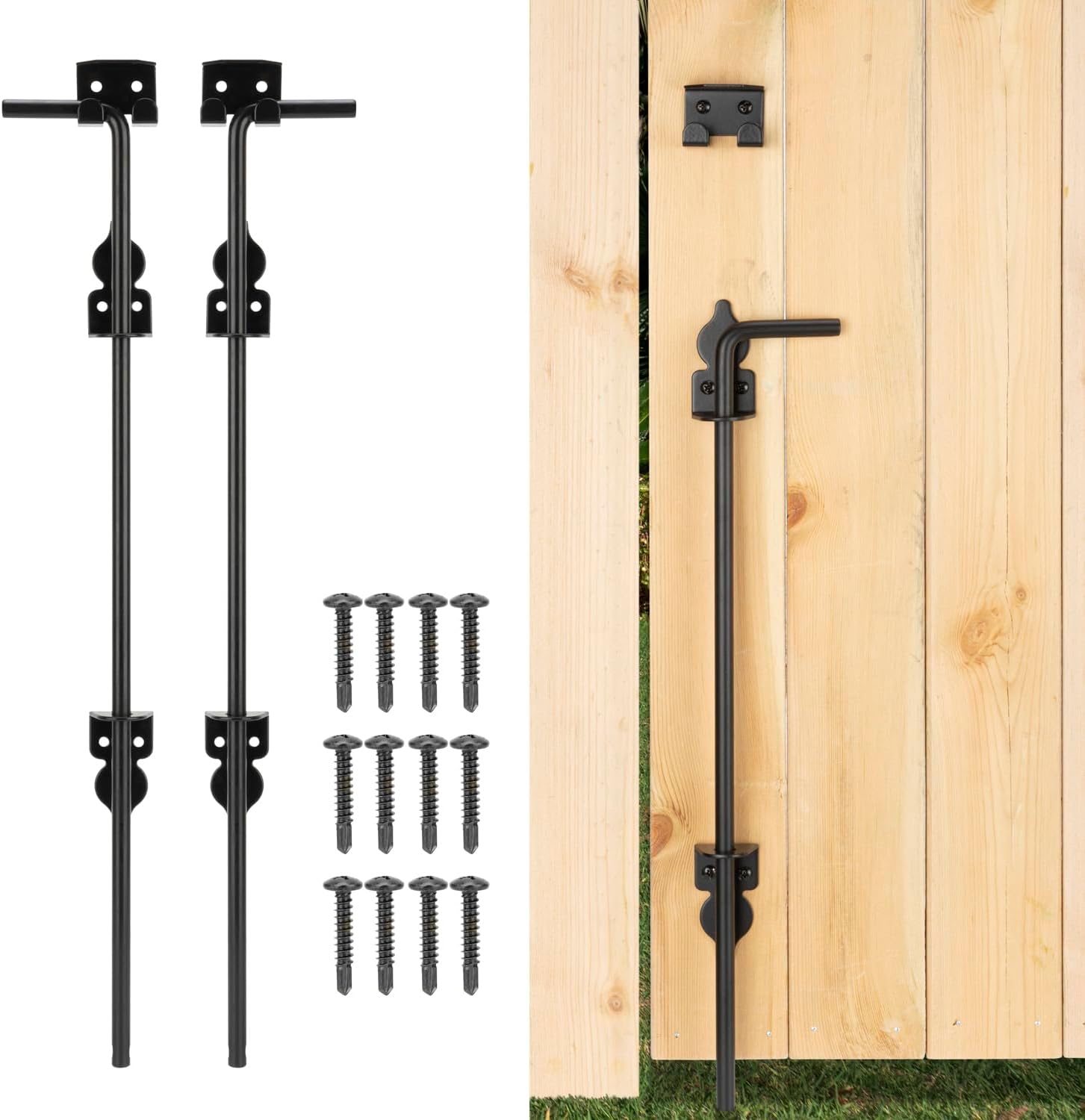 18 Inch Heavy-Duty Cane Bolt Drop Rod for Gates and Fences