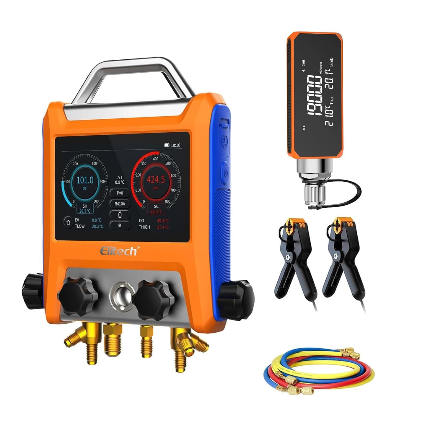 Elitech Digital 4 Valve Manifold Gauge with Wireless Control
