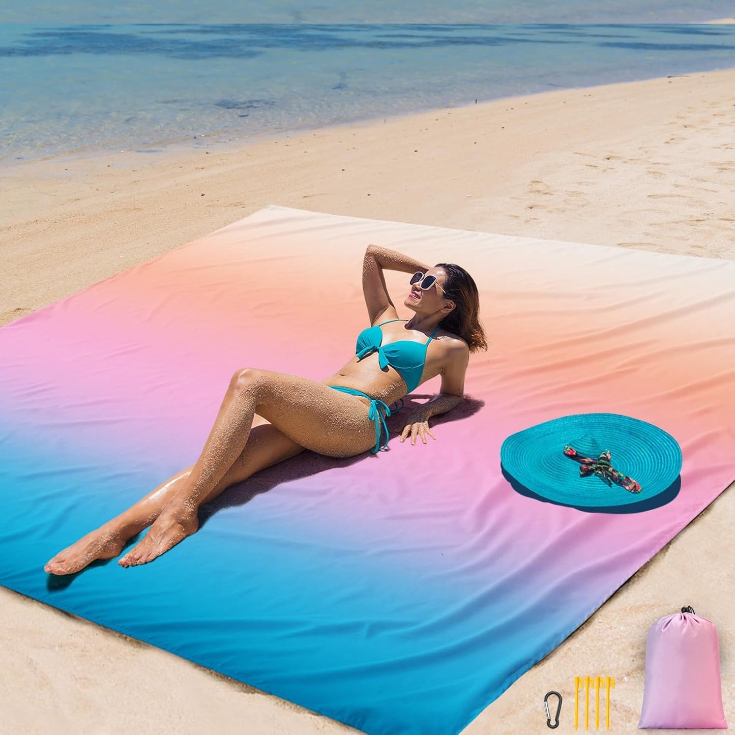 AISPARKY Beach Blanket Waterproof Sandproof Extra Large Mat