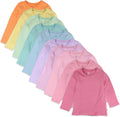 10-Pack Organic Cotton Long Sleeve T Shirts for Toddler - Rainbow