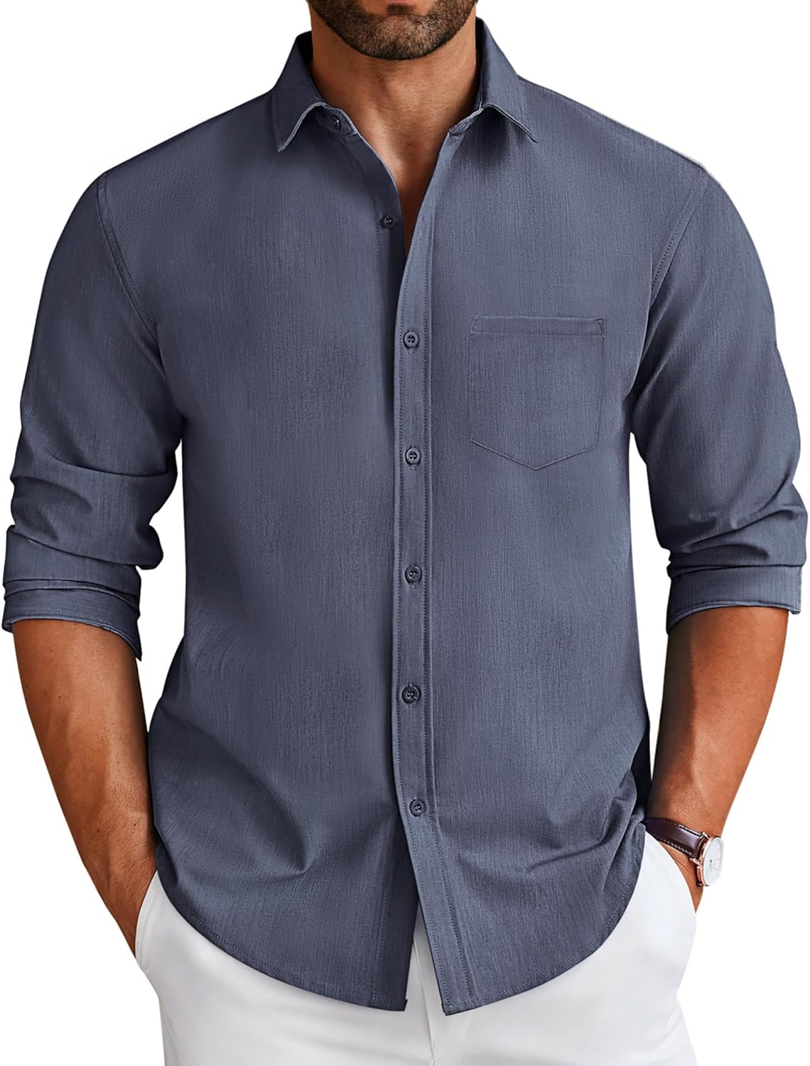 COOFANDY Men's Long Sleeve Button Down Shirt for Casual Style