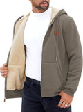 Men's Sherpa-Lined Zip Up Hoodie Jacket - Midweight Fleece
