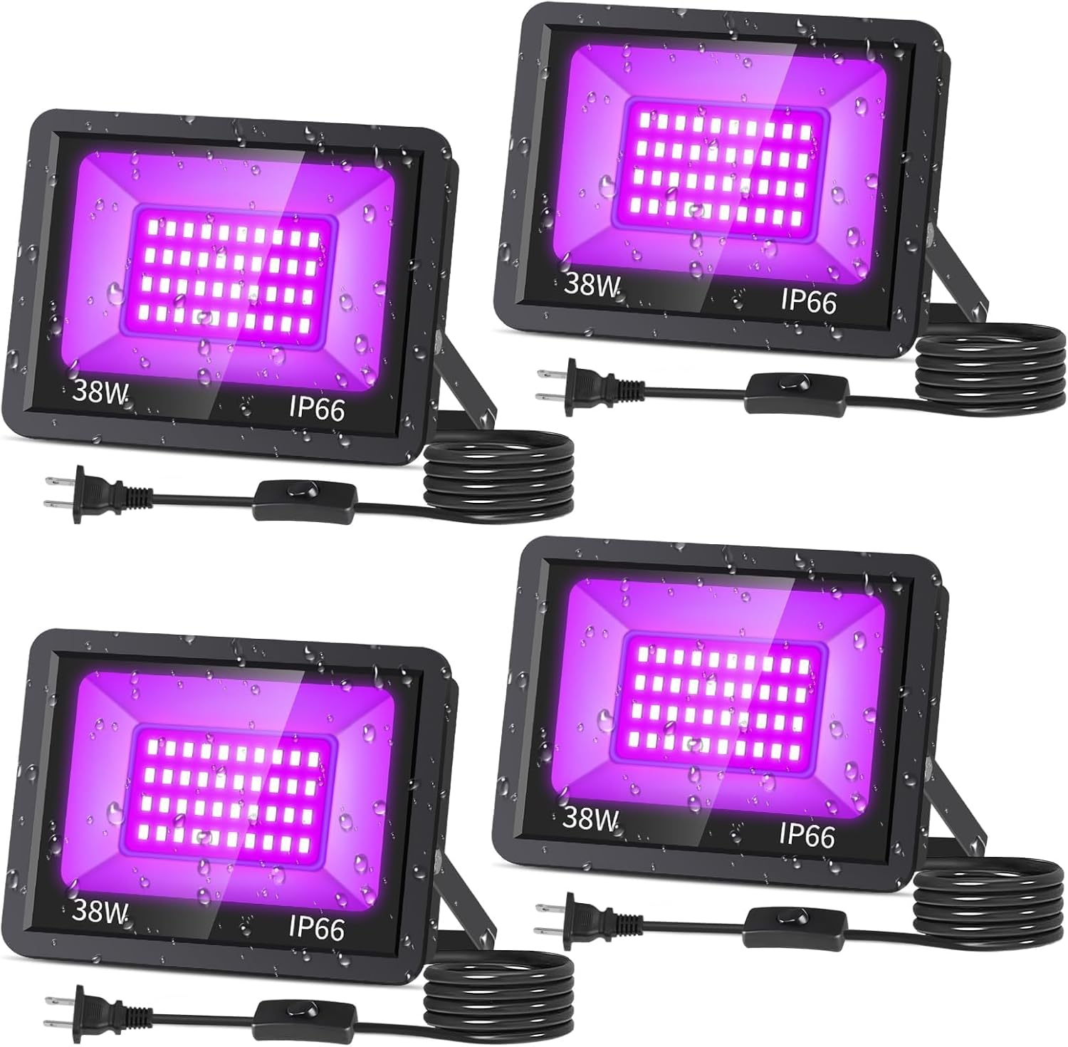 38W LED Black Lights for Outdoor Parties and Events