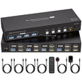 HDMI KVM Switch 4 PC 2 Monitor Dual Display KVM - 8K/4K Support