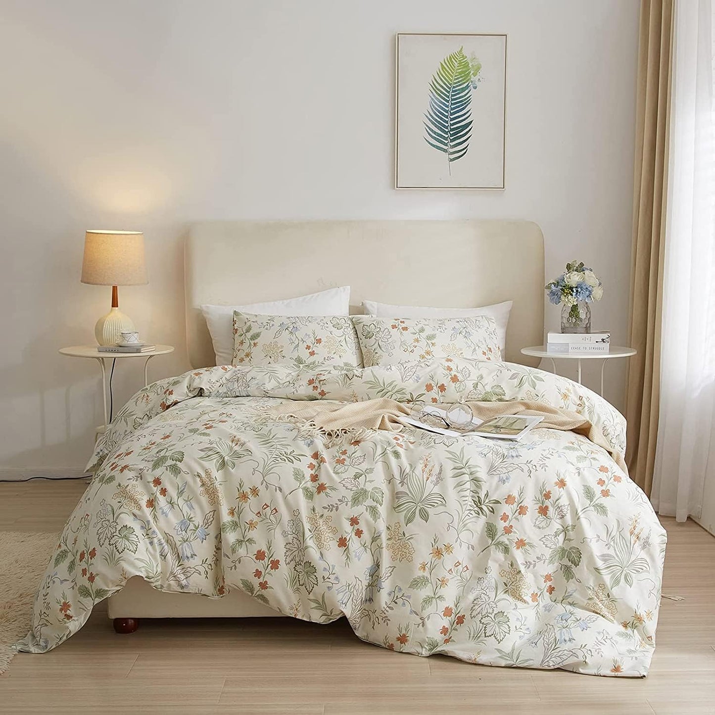 Botanical Floral Twin Duvet Cover Set for Chic Home Decor
