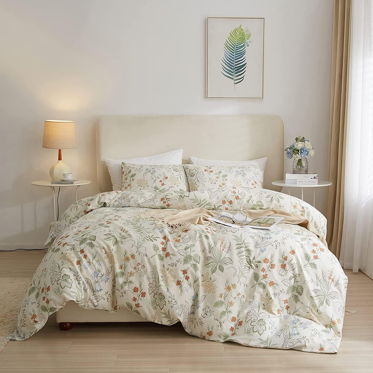 Botanical Floral Twin Duvet Cover Set for Chic Home Decor