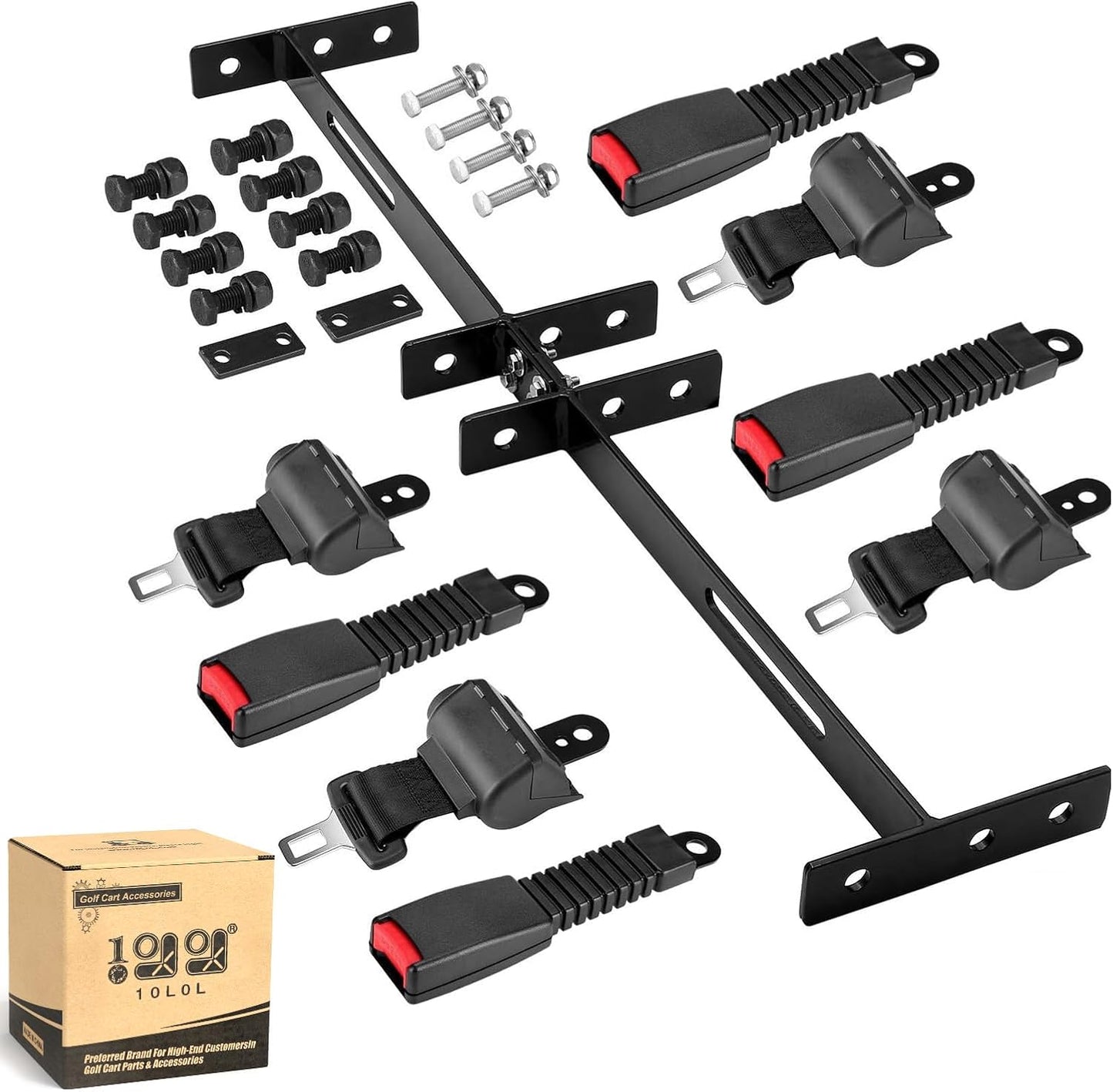 10L0L Universal Retractable Golf Cart Seat Belt Kit for Safety