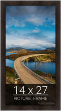 wallsthatspeak 14x27 Espresso Brown Picture Frame - Clean Display Fit