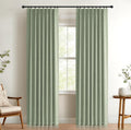 100% Blackout Shield Pinch Pleated Blackout Curtains 84 in - Sage