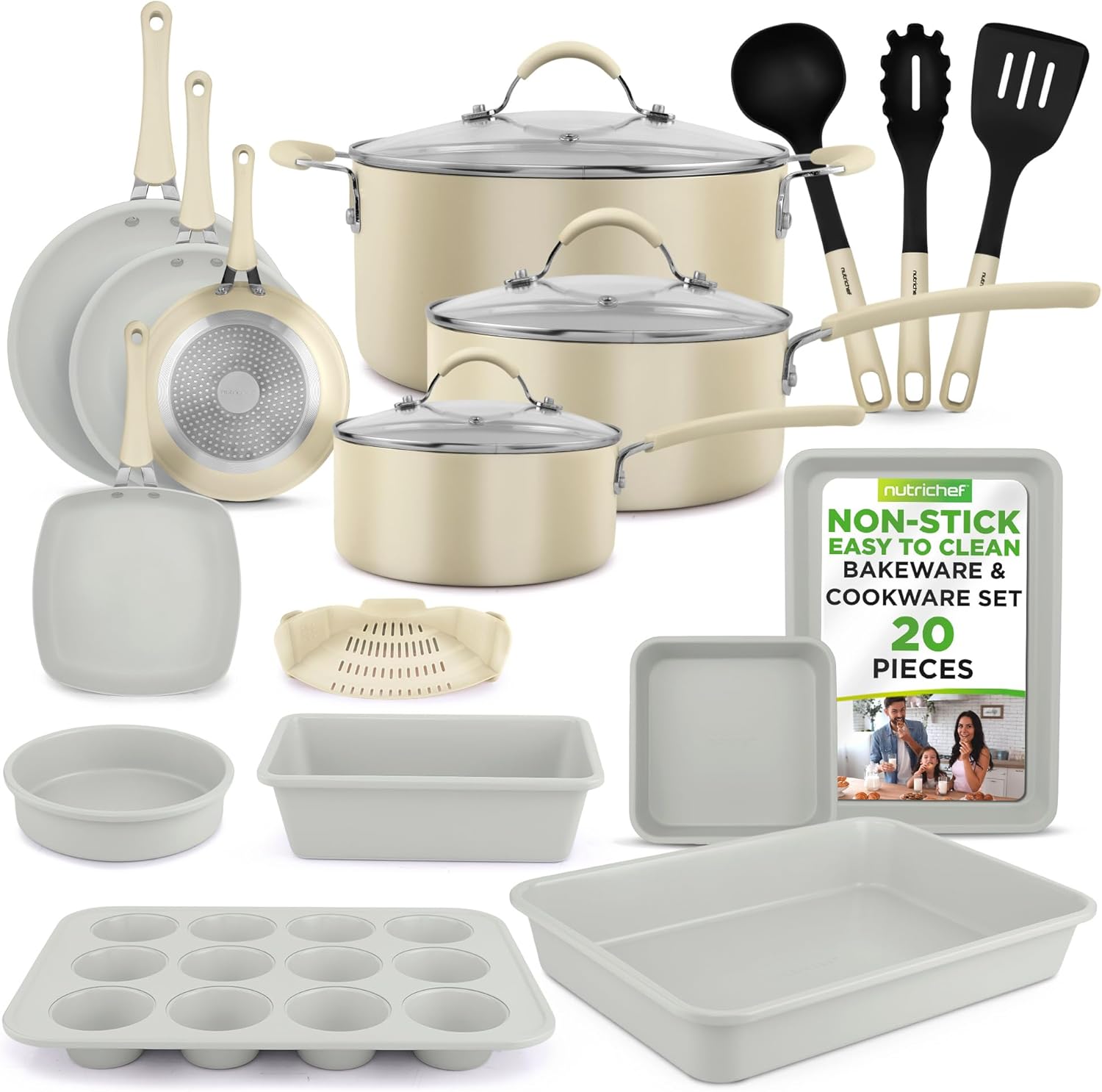 NutriChef Non-Stick Bakeware and Cookware Set for Every Kitchen