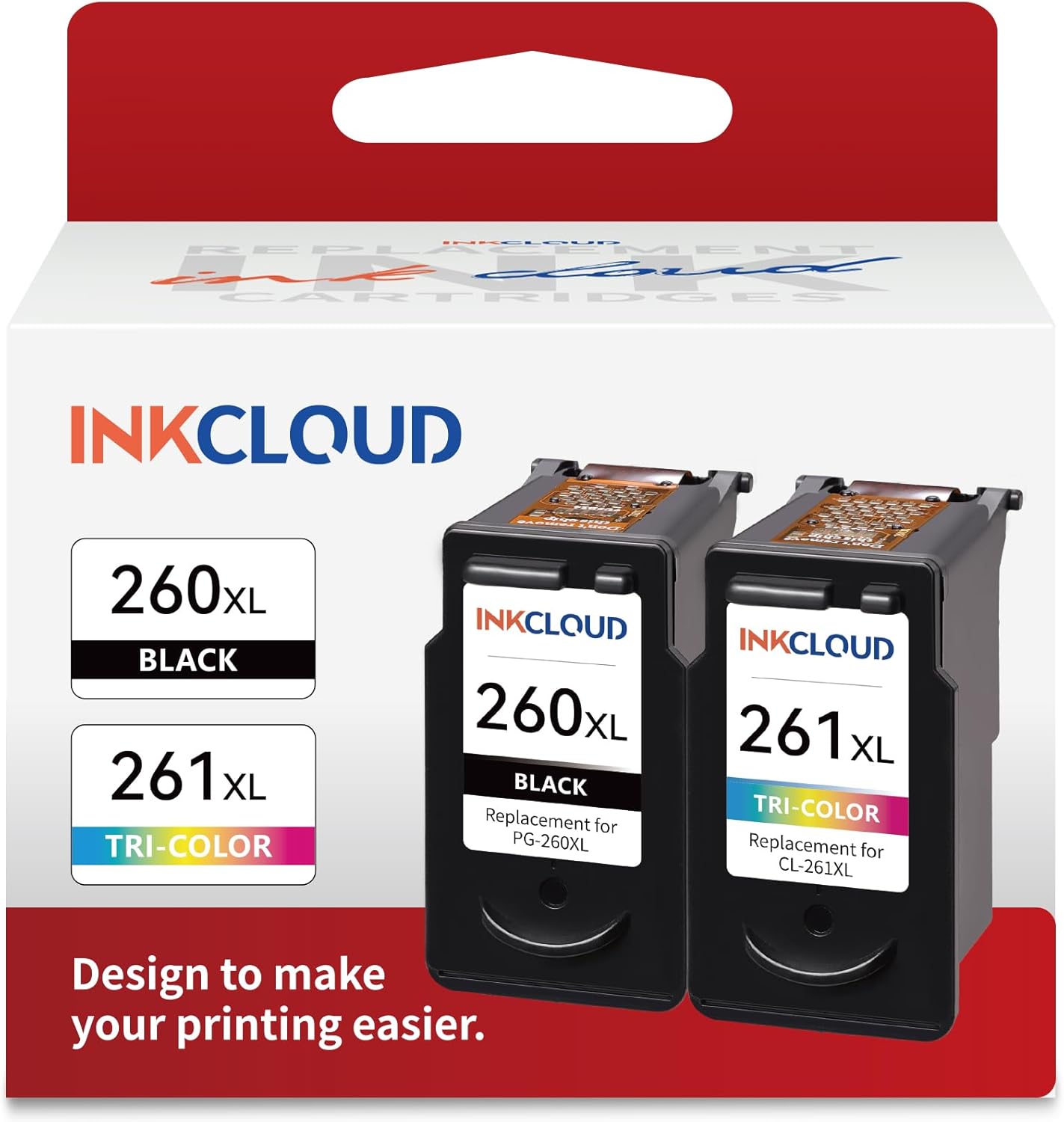 INKCLOUD Compatible Ink Cartridges for Canon Printers - 2 Pack