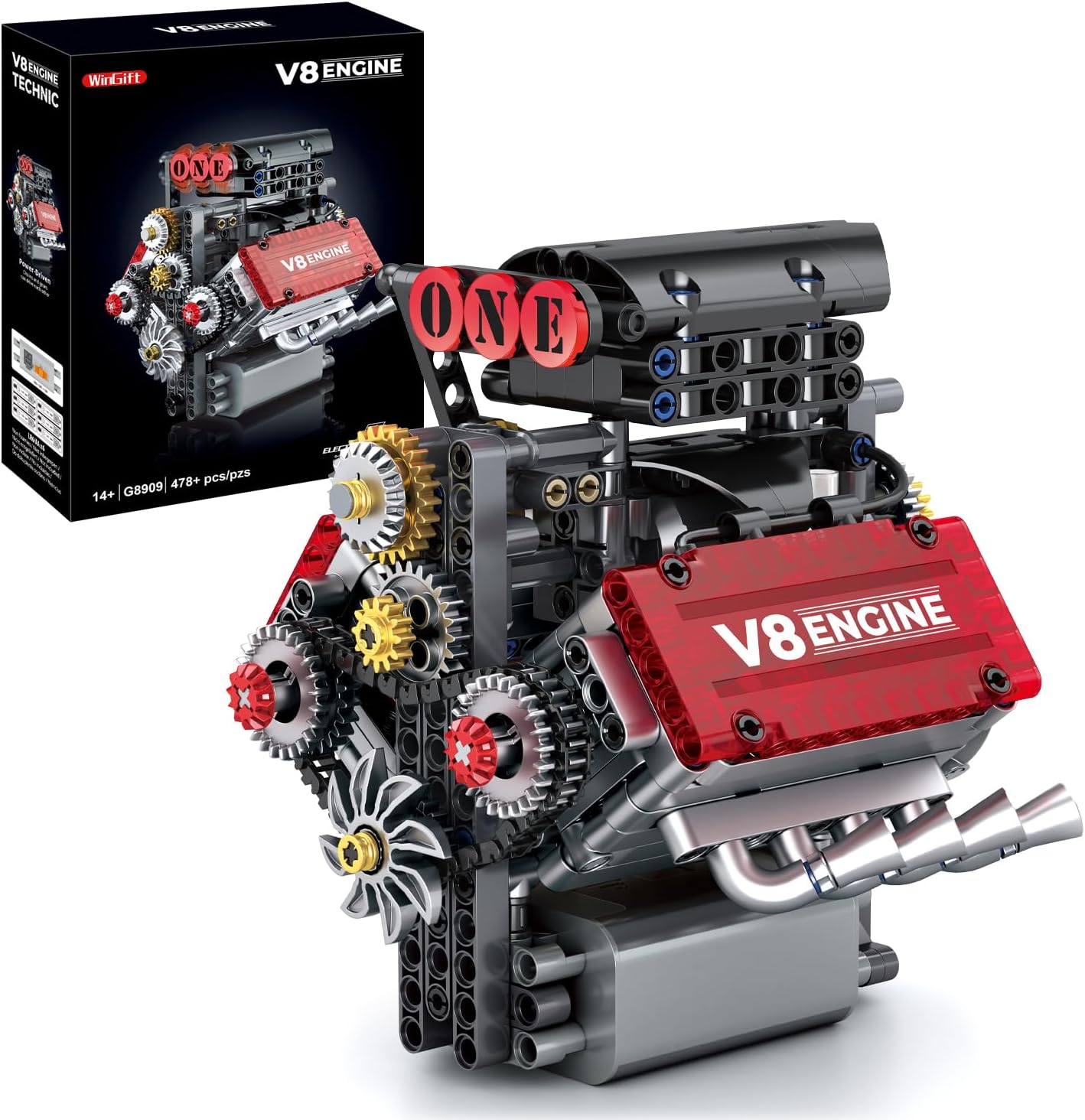 V8 Engine Building Set for Kids and Adults - STEM Model Kit