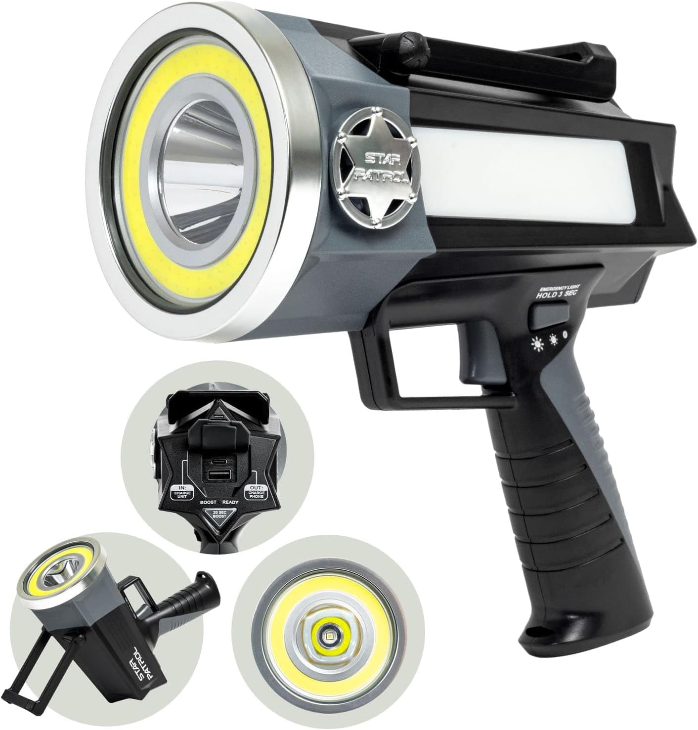 Platinum Mega-Bright Rechargeable Spotlight for Emergencies