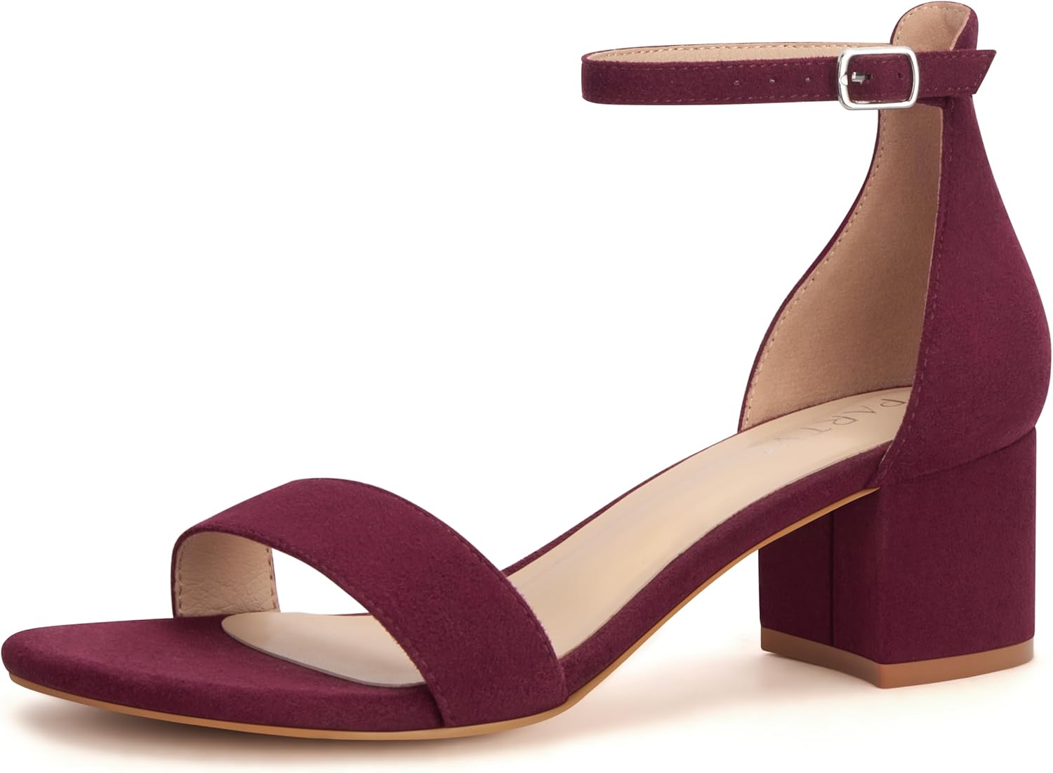 Stylish Open Toe Ankle Strap Low Block Chunky Heels Sandals